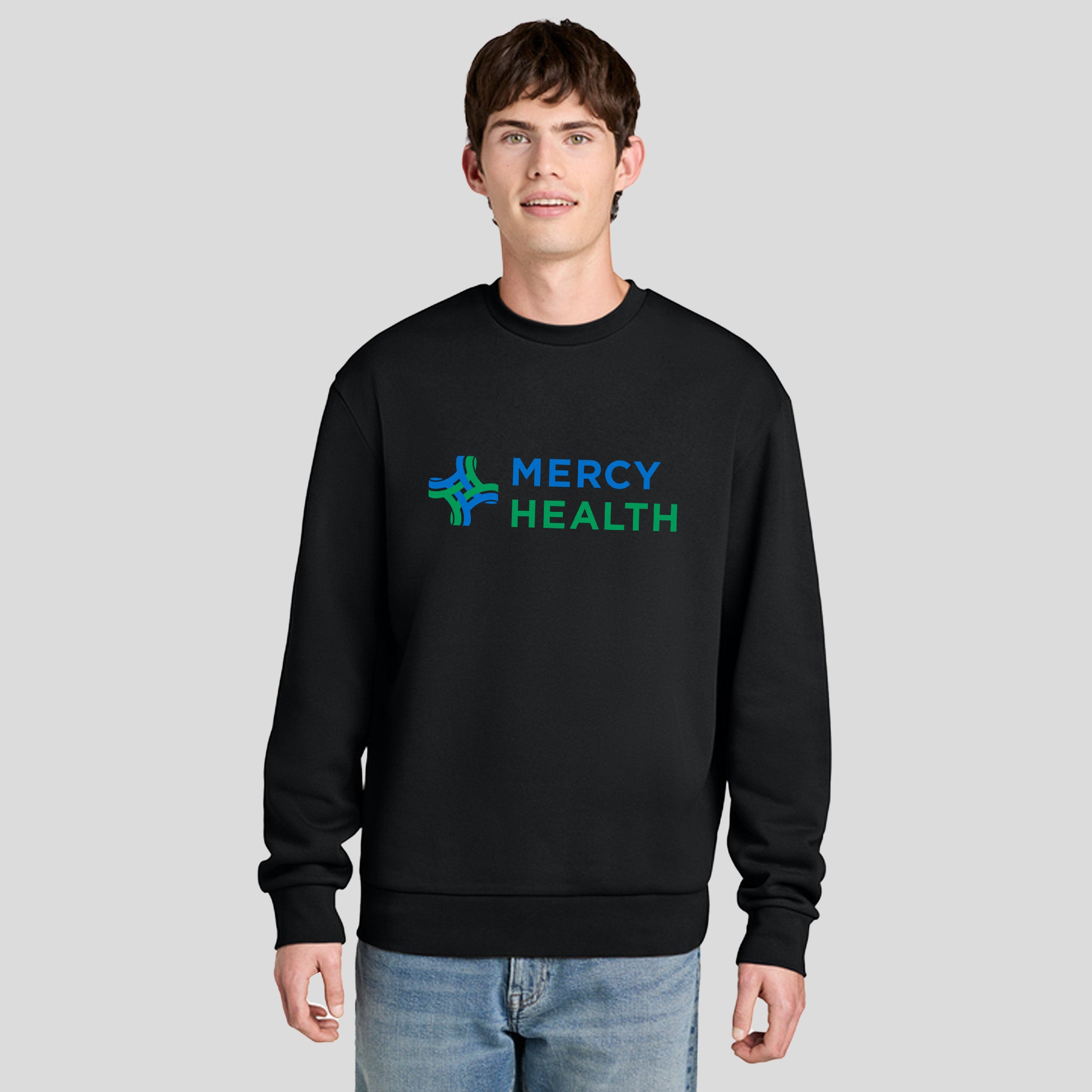 Mercy Health Unisex MelloFleece Crew Sweater | Black
