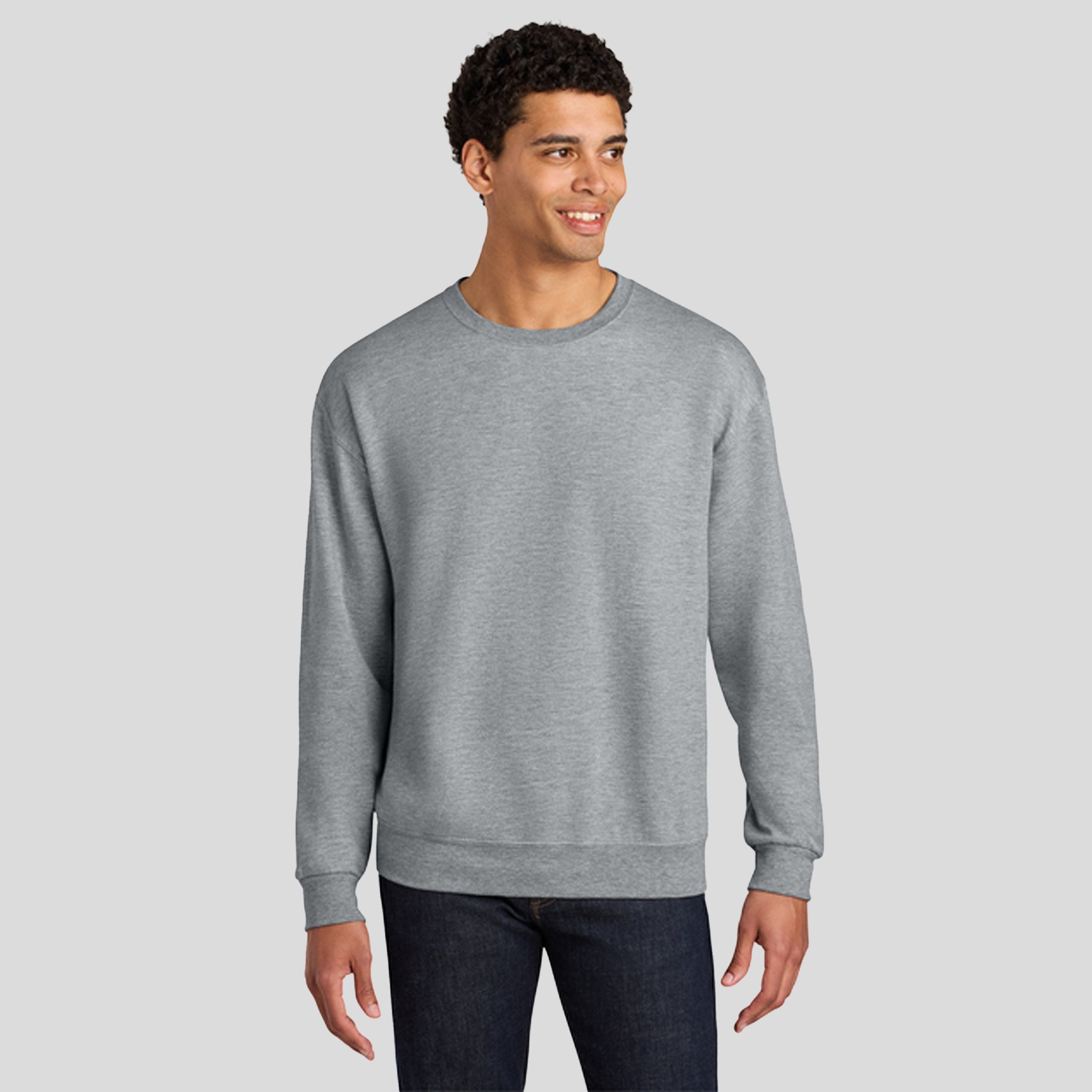 Ultimateโข Unisex CVC Ring Spun Crewneck Sweatshirt | Athletic Heather