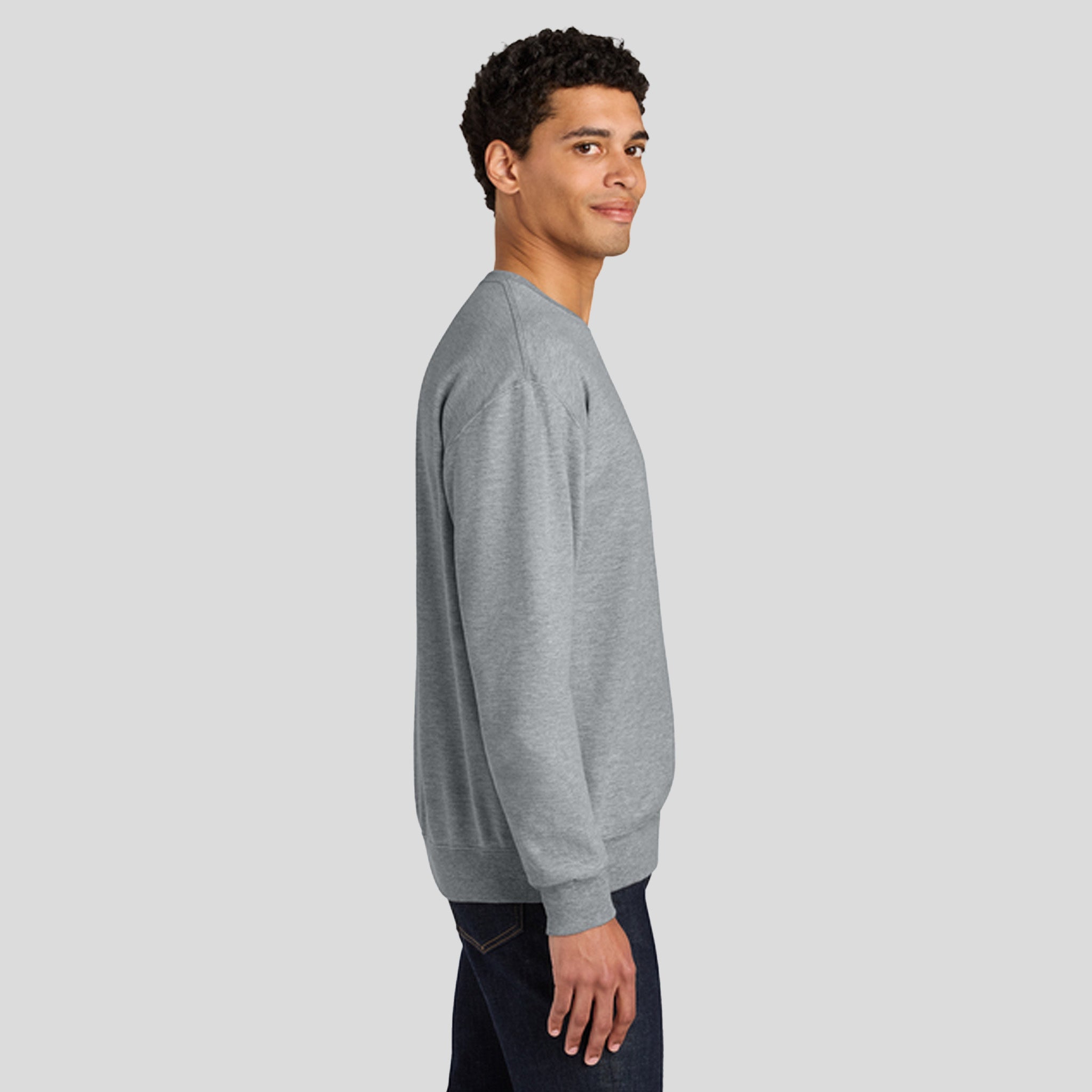 Ultimateโข Unisex CVC Ring Spun Crewneck Sweatshirt | Athletic Heather