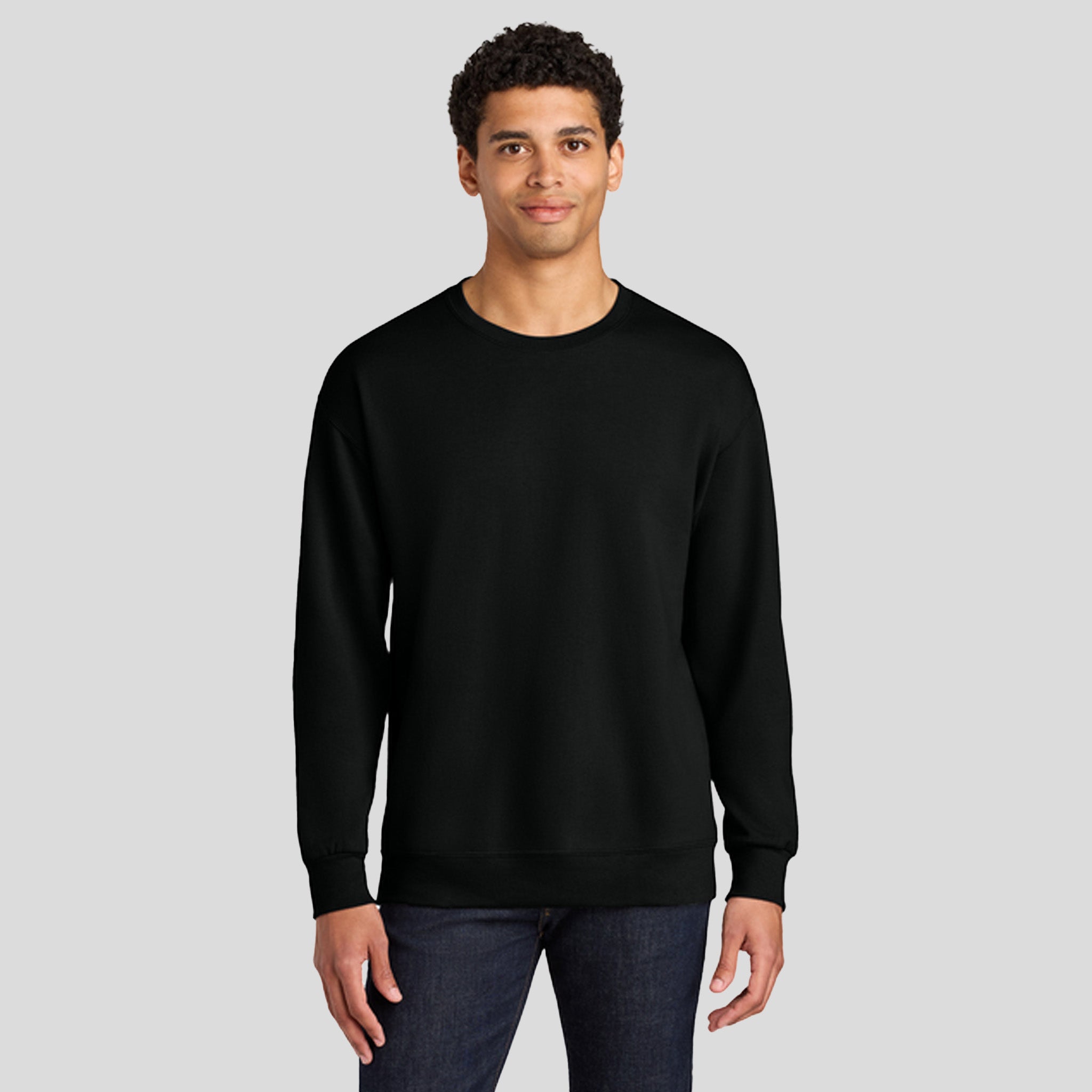 Ultimateโข Unisex CVC Ring Spun Crewneck Sweatshirt | Black Ink