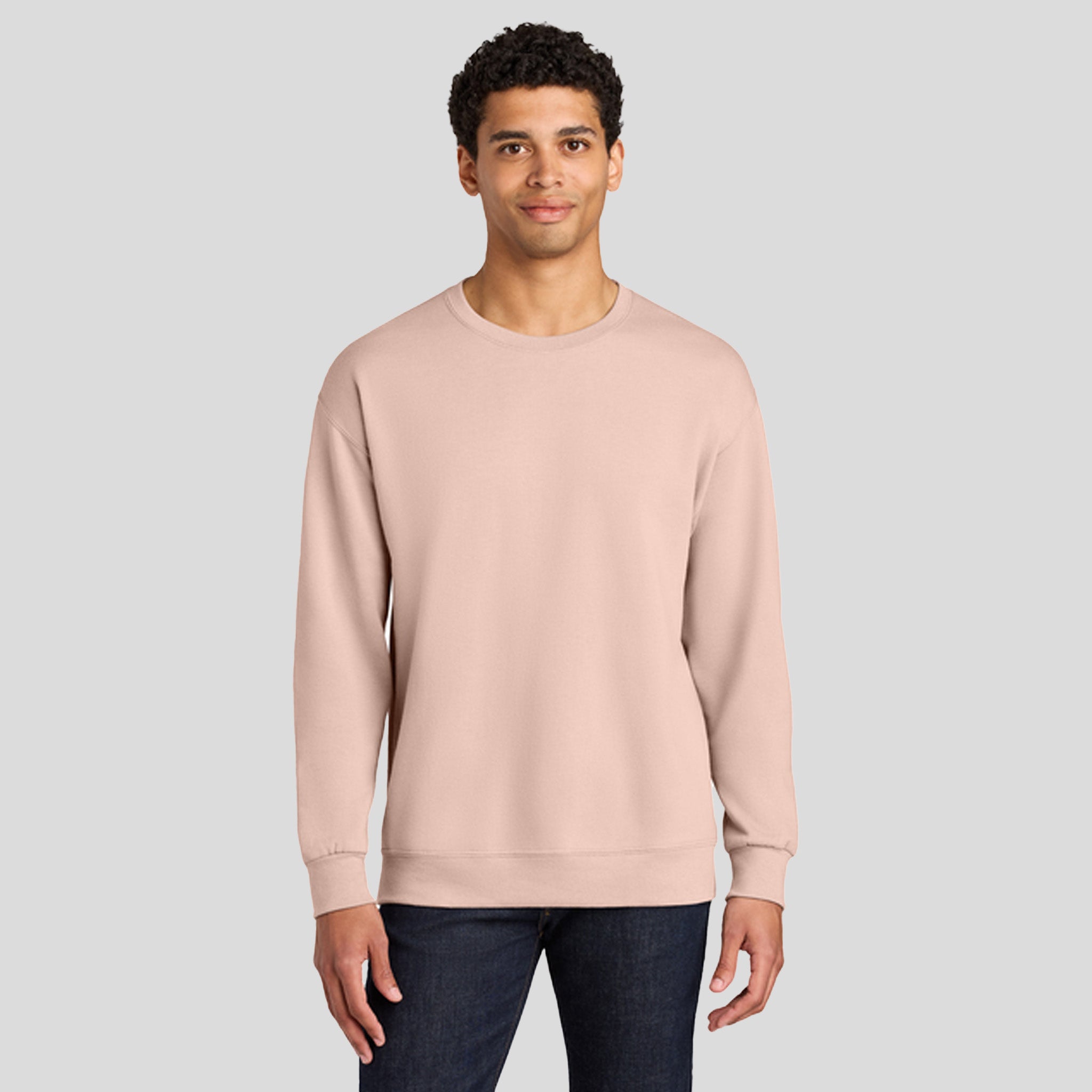 Ultimateโข Unisex CVC Ring Spun Crewneck Sweatshirt | Blush Pink