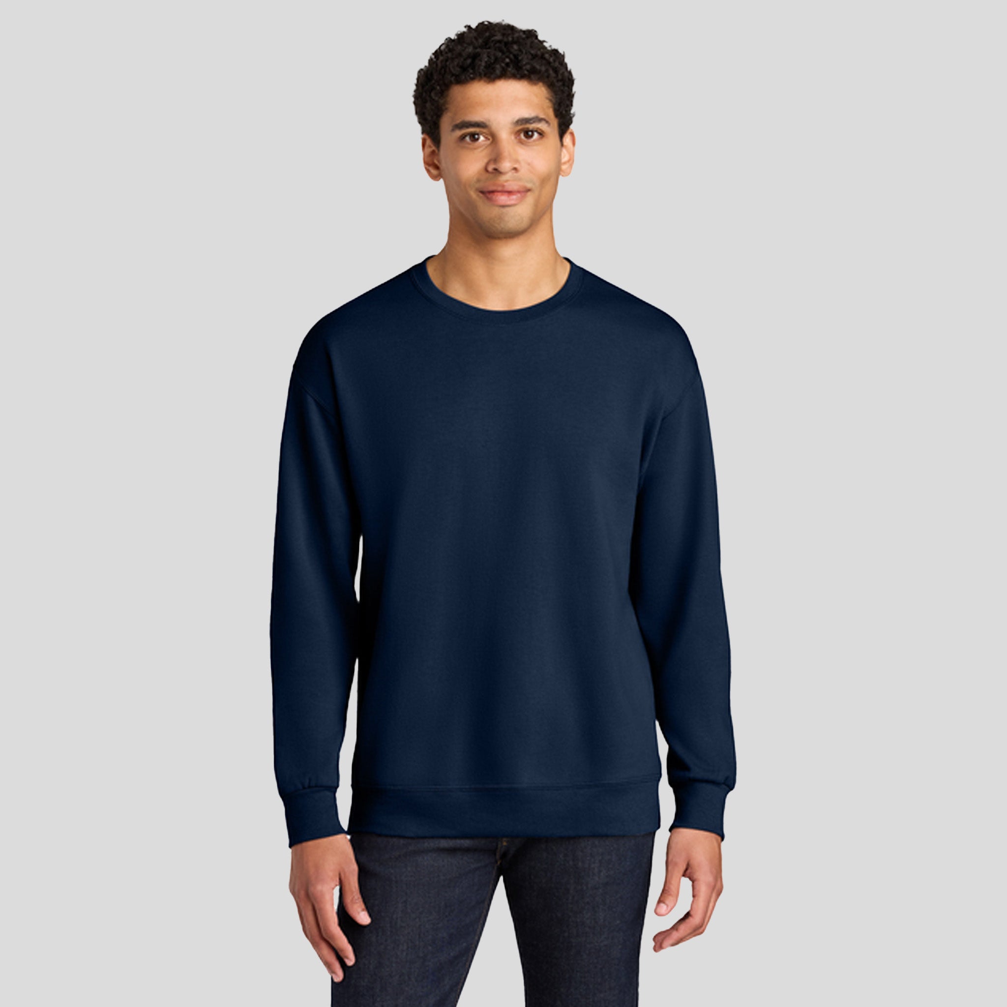 Ultimateโข Unisex CVC Ring Spun Crewneck Sweatshirt | J. Navy