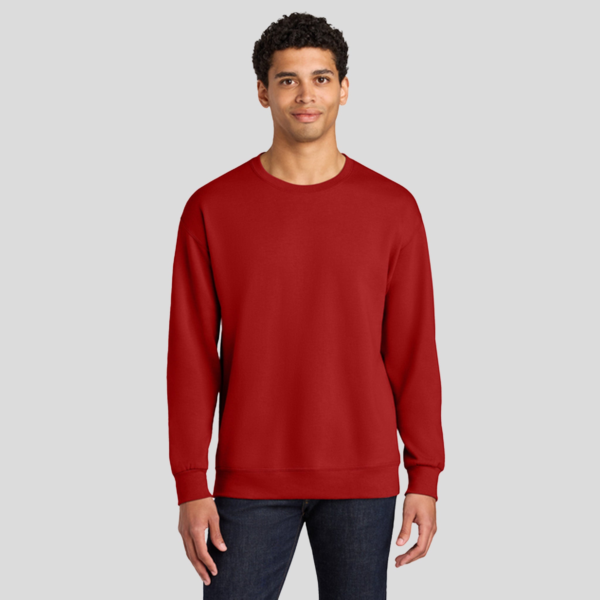 Ultimateโข Unisex CVC Ring Spun Crewneck Sweatshirt | True Red
