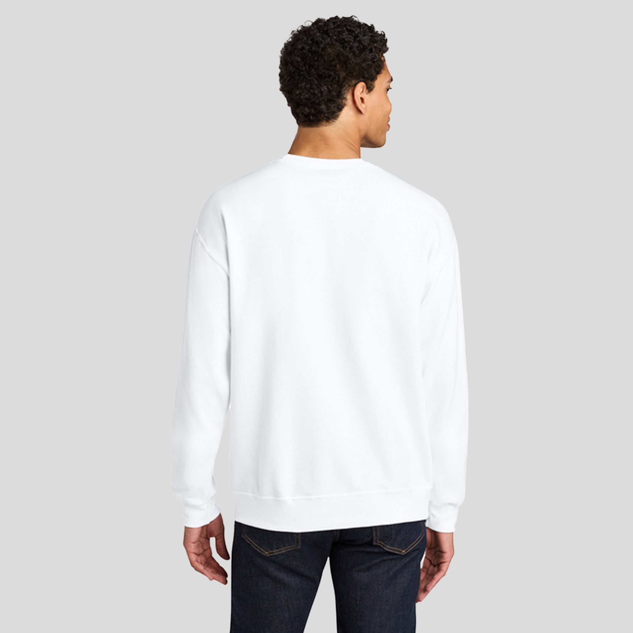 Ultimateโข Unisex CVC Ring Spun Crewneck Sweatshirt | White