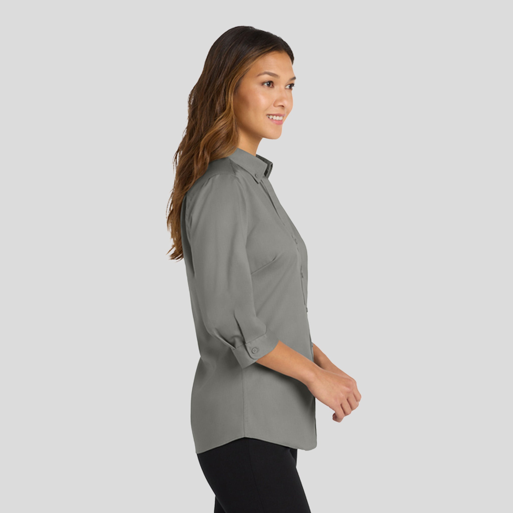 Women's 3/4-Sleeve SuperProโข Twill Shirt | Monument Grey