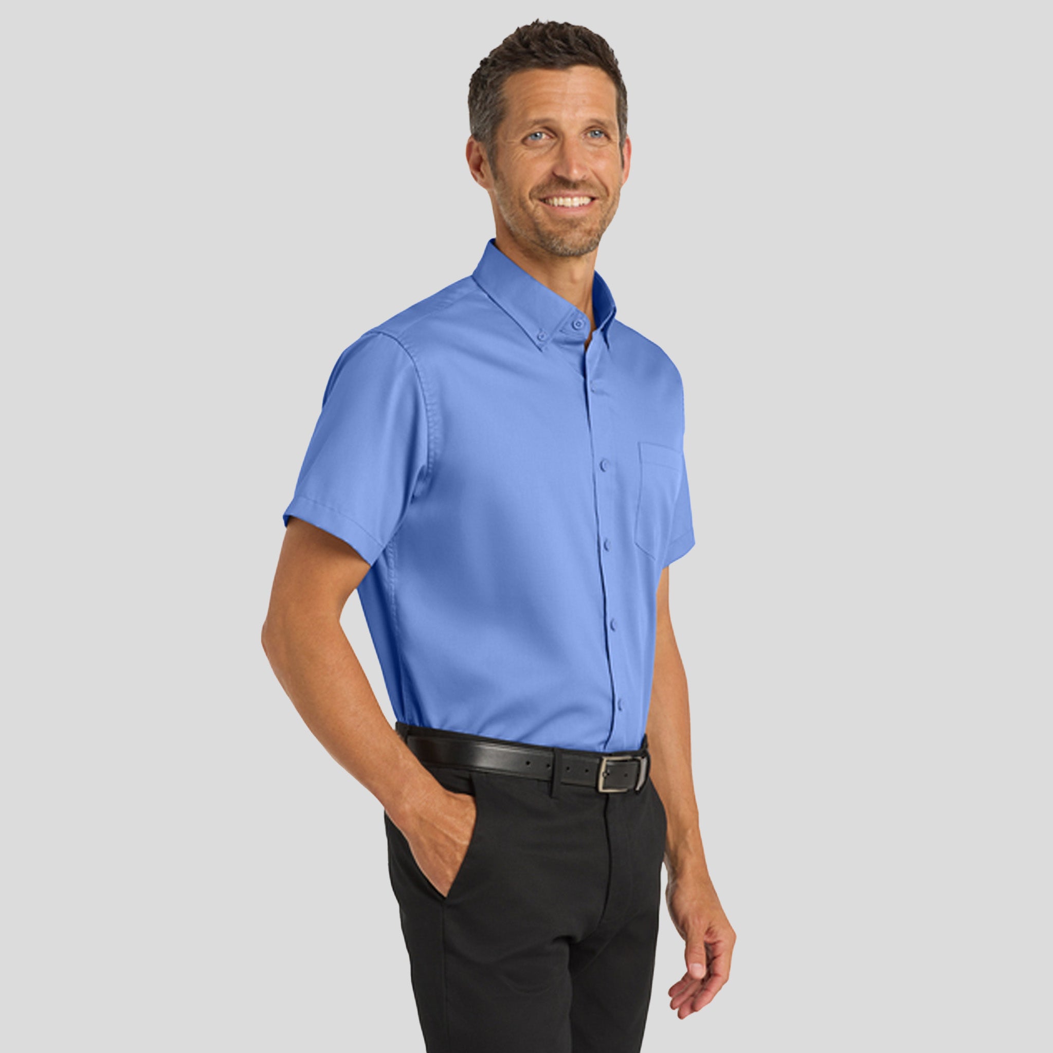 Men's Short Sleeve SuperProโข Twill Shirt | Ultramarine Blue