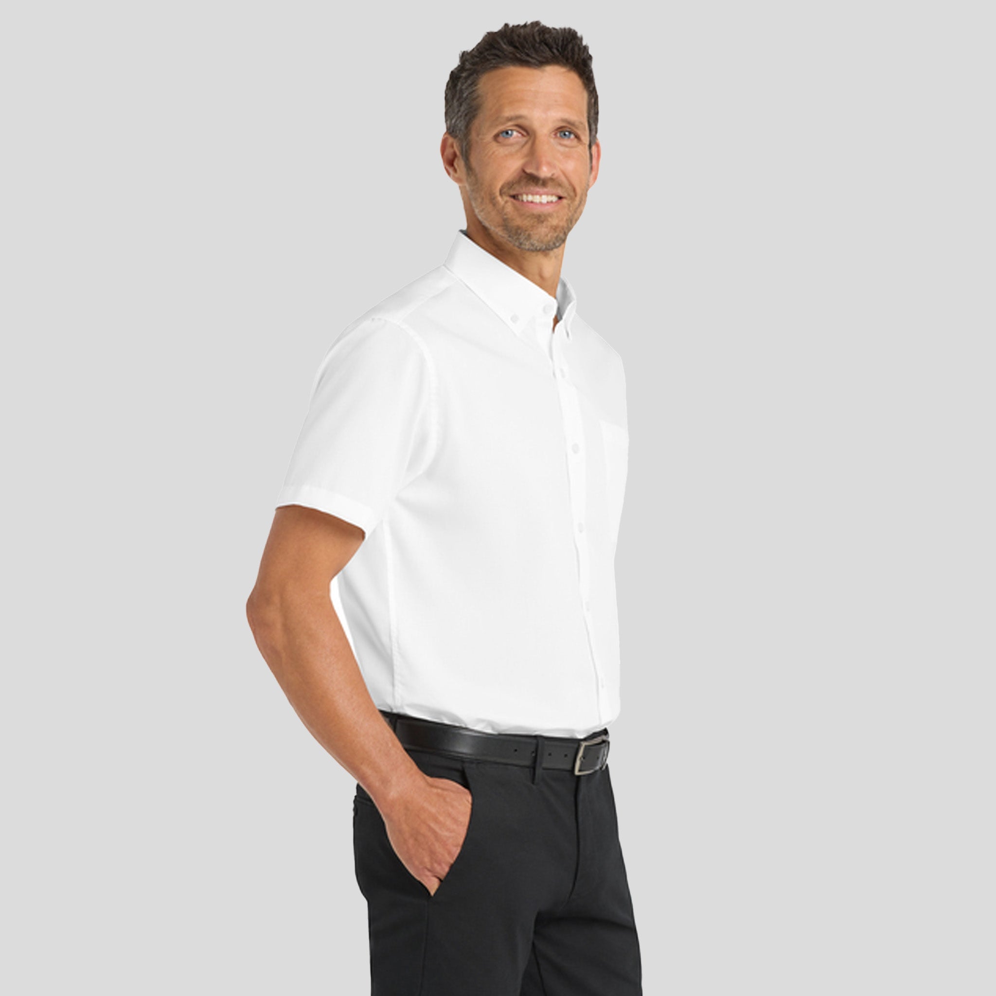 Men's Short Sleeve SuperProโข Twill Shirt | White