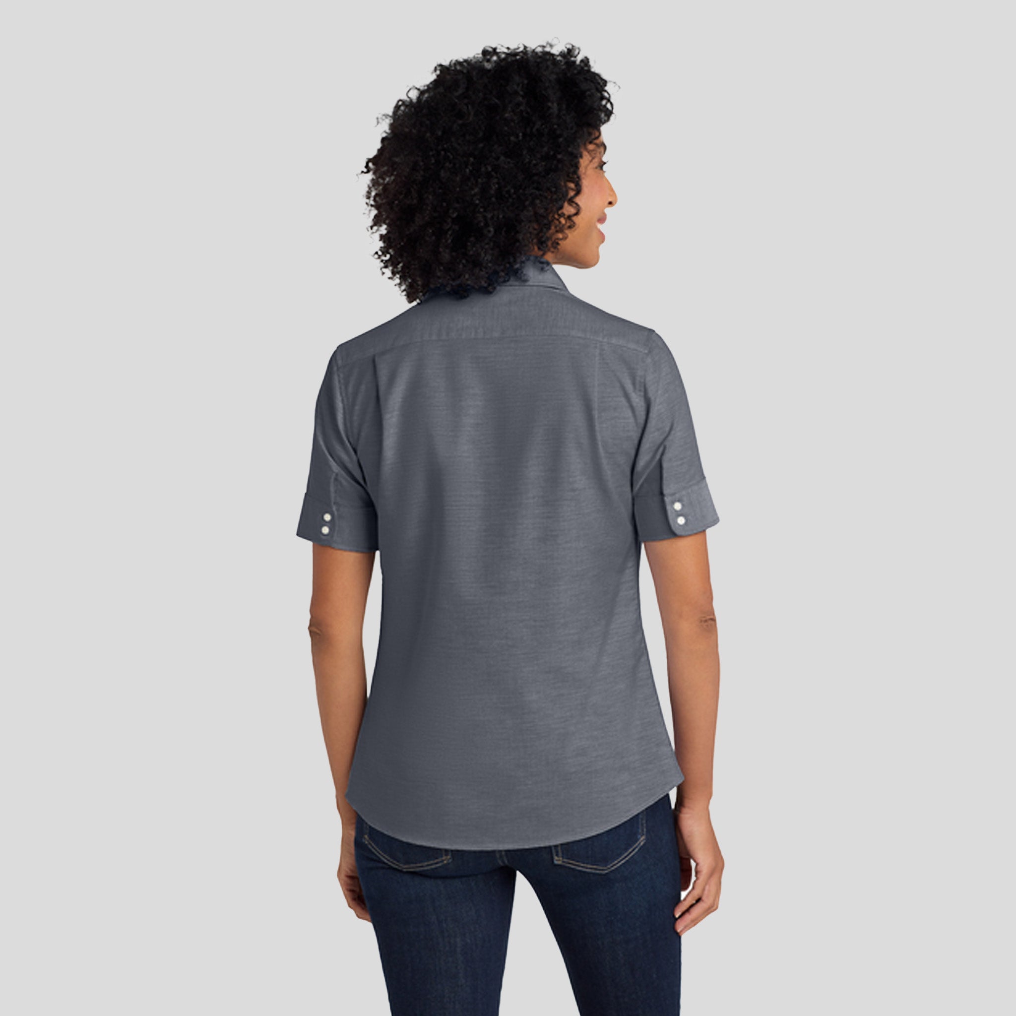 Women's Short Sleeve SuperProโข Oxford Shirt | Black