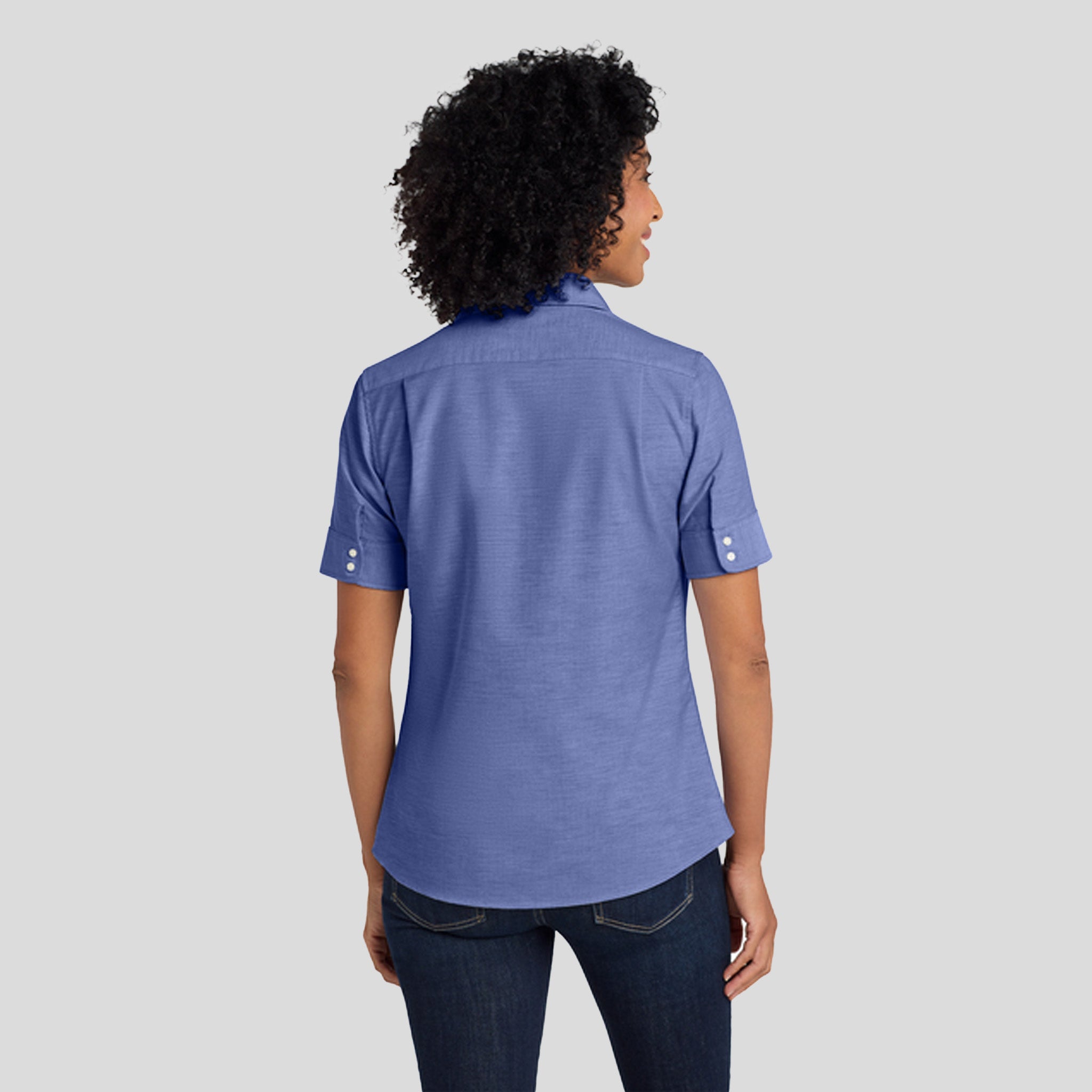 Women's Short Sleeve SuperProโข Oxford Shirt | Navy
