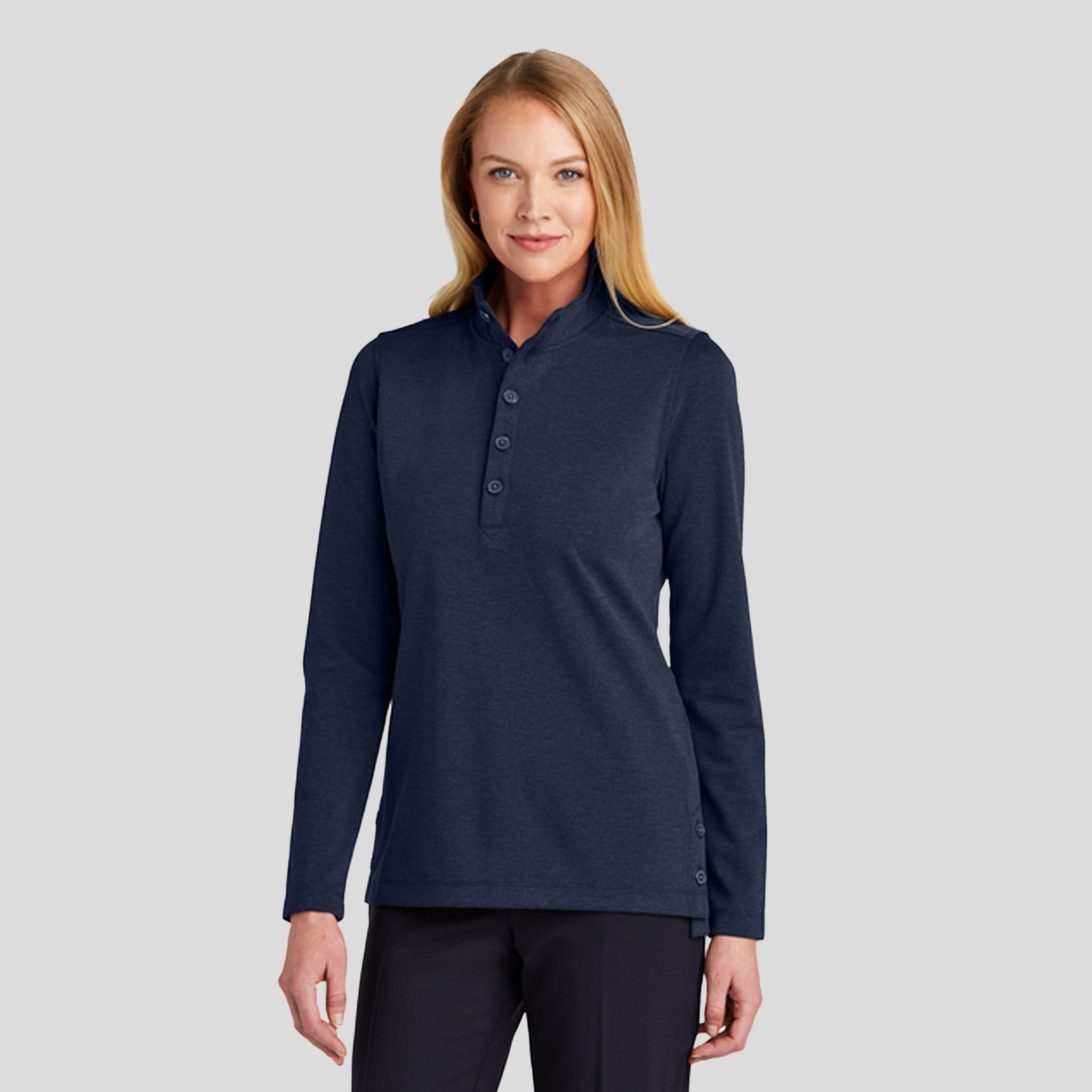 Women’s Mid-Layer Stretch 1/2-Button | Navy Blazer Heather